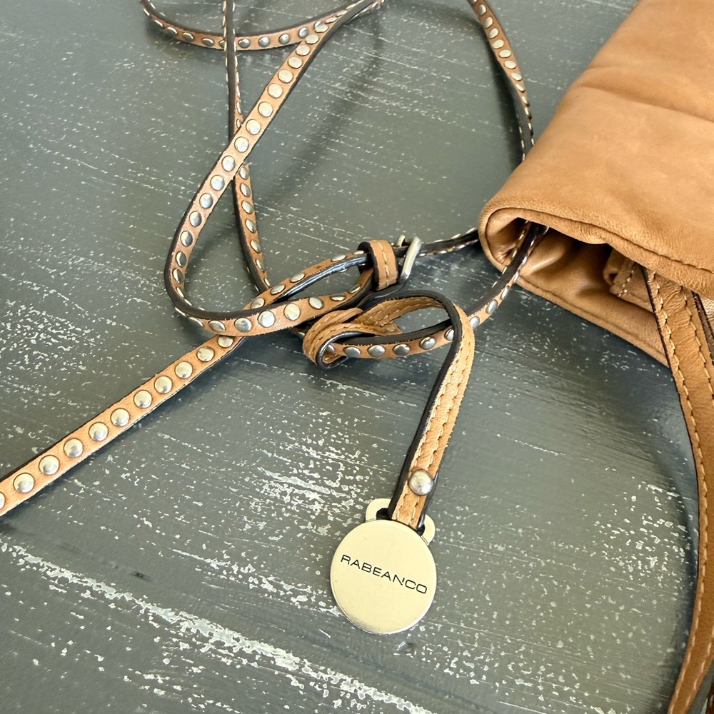 Women's Tan Color Leather Crossbody Bag - Picture 4 of 10